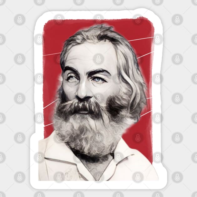 American Poet Walt Whitman illustration Sticker by Litstoy 